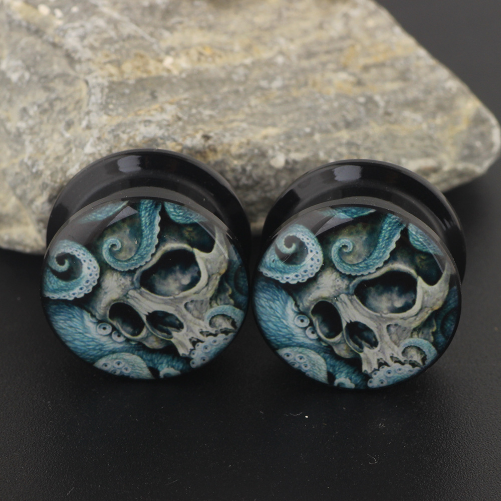 Octopus Geometric Ear Plug Tunnels 6mm-16mm, Stainless Steel Auricle Ear Expansion Piercing Jewelry - Image 2