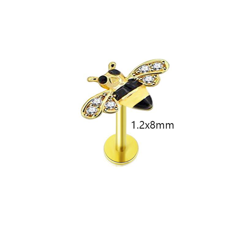 Horseshoe Nose Ring 10mm 316L Surgical Steel Bee Motif Septum Ring Body Piercing Jewelry - Image 5