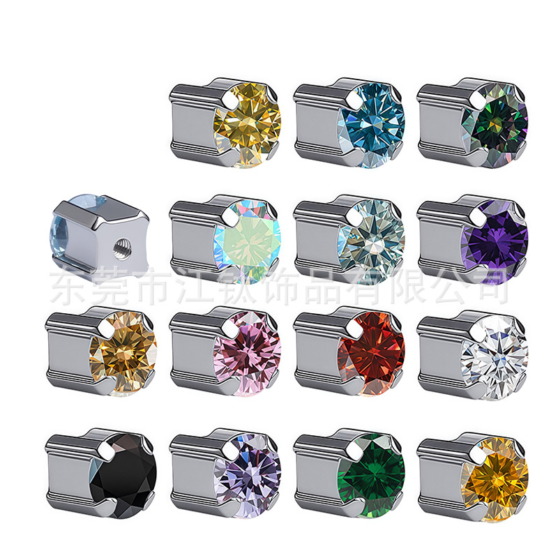 G23 Titanium Alloy Four-Claw Zircon Earring Cartilage Piercing Jewelry ASTM F136 - Image 5
