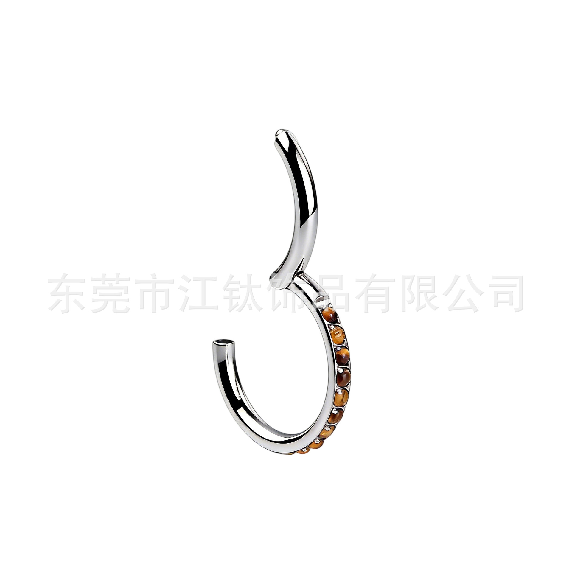 Jiangtai F136 Titanium Nose Ring Seamless Ring with Natural Stone G23 Titanium Alloy Body Piercing Earring - Image 5