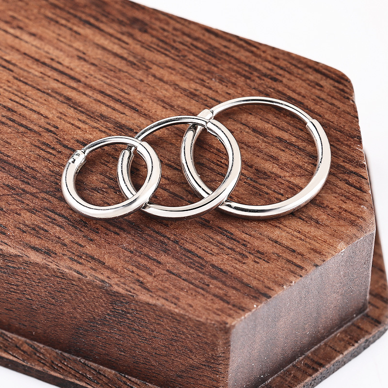 Zesen F136 Titanium Alloy One-Piece Earrings G23 Titanium Round Wire Earrings Circle Earring Ear Buckle Piercing Jewelry - Image 3