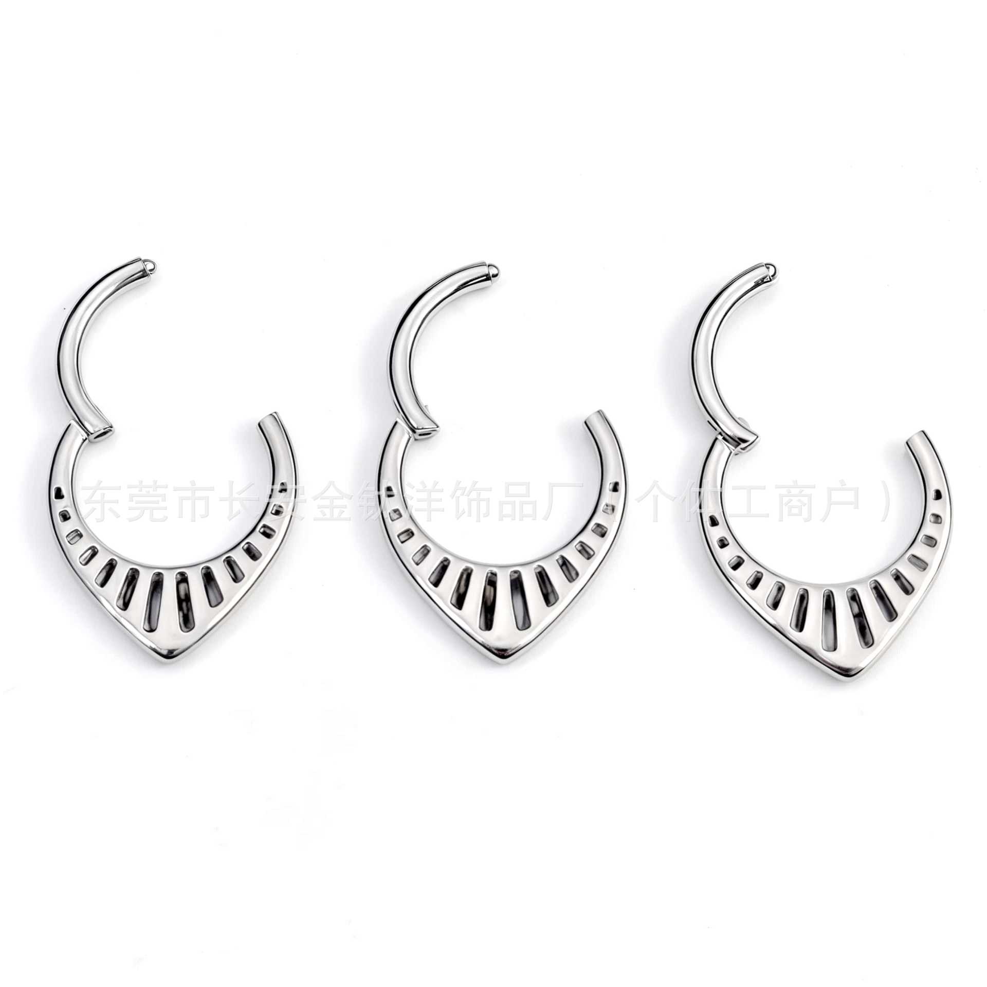 F136 Titanium Drop-Shaped Cut Out Closed Ring Pinless Hoop Earrings Nose Ring Seamless Ring G23 Titanium Alloy Piercing Jewelry - Image 3