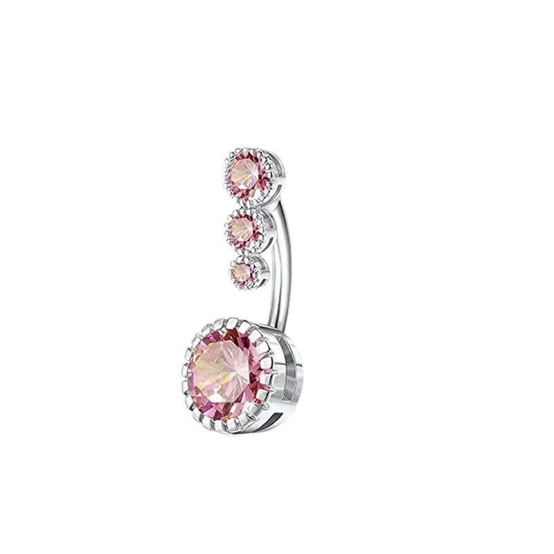 Stainless Steel Gold Belly Button Ring with CZ Leaf Dangle Navel Piercing Jewelry Wholesale - Image 5