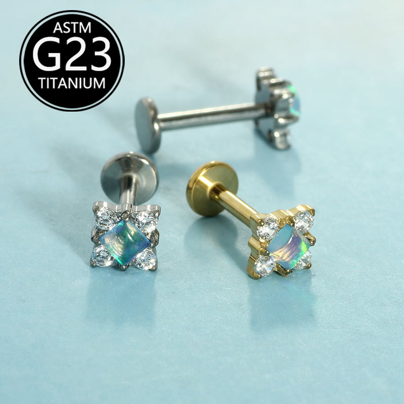 G23 Titanium 16G Internal Thread Flat Bottom Lip Stud & Ear Bone Stud Lip Piercing Jewelry from - Image 4