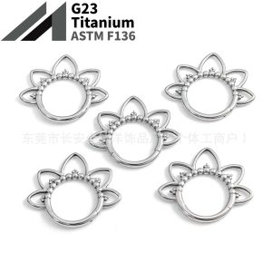 F136 Titanium Petal Closed Ring Pinless Hoop Earrings Lip Ring Nose Ring Seamless Ring G23 Titanium Alloy Piercing Jewelry