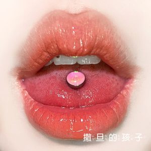 Satan's Children Gradient Tongue Barbell 316L Surgical Steel External Thread Tongue Ring for Women