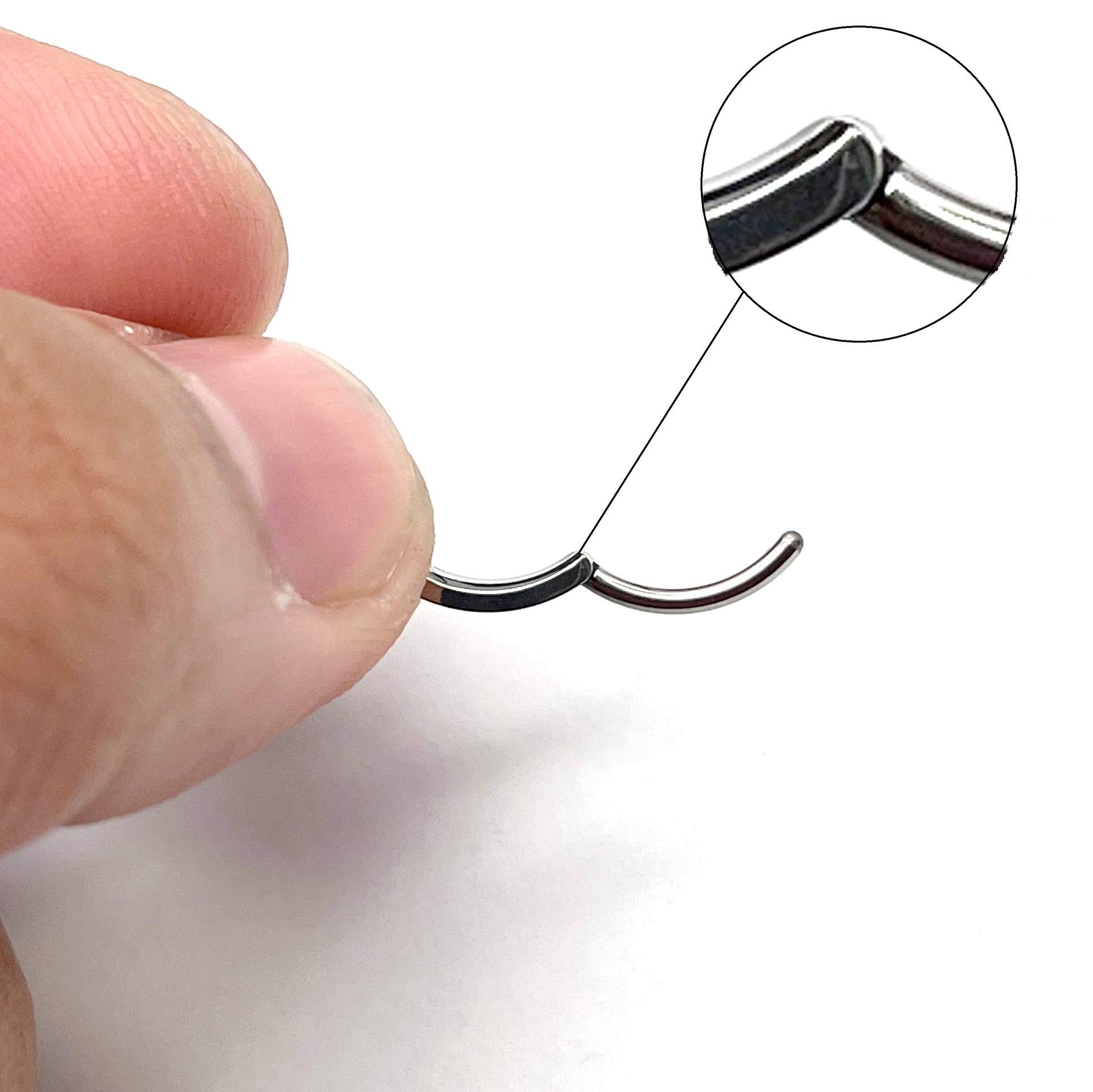 G23 Titanium Glossy Belly Button Ring Simple Curve Navel Piercing Jewelry 1.6mm*12mm - Image 2
