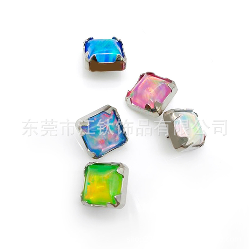 G23 Titanium Square Jeweled Auricle Earring - ASTM F136 Titanium Alloy Body Piercing Aurora Ear Stud - Image 2