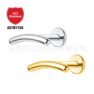 Titanium Smiley Bend Ear Nail Lip Nail G23 ASTM F136 Piercing Jewelry Ear Bone Stud