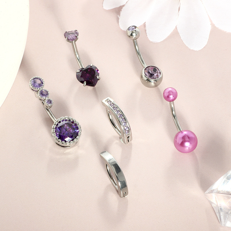 Stainless Steel Pearl Navel Ring - Spot Wholesale Body Piercing Jewelry - Image 3