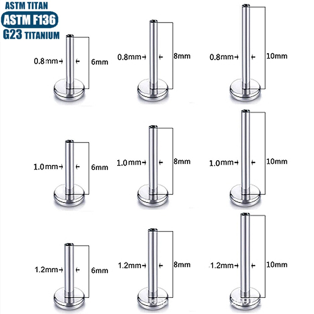 G23 Titanium Zircon Labret Stud Lip Ring Straight Rod Diamond Ear Stud Earrings Body Piercing Jewelry Tongue Stud - Image 4