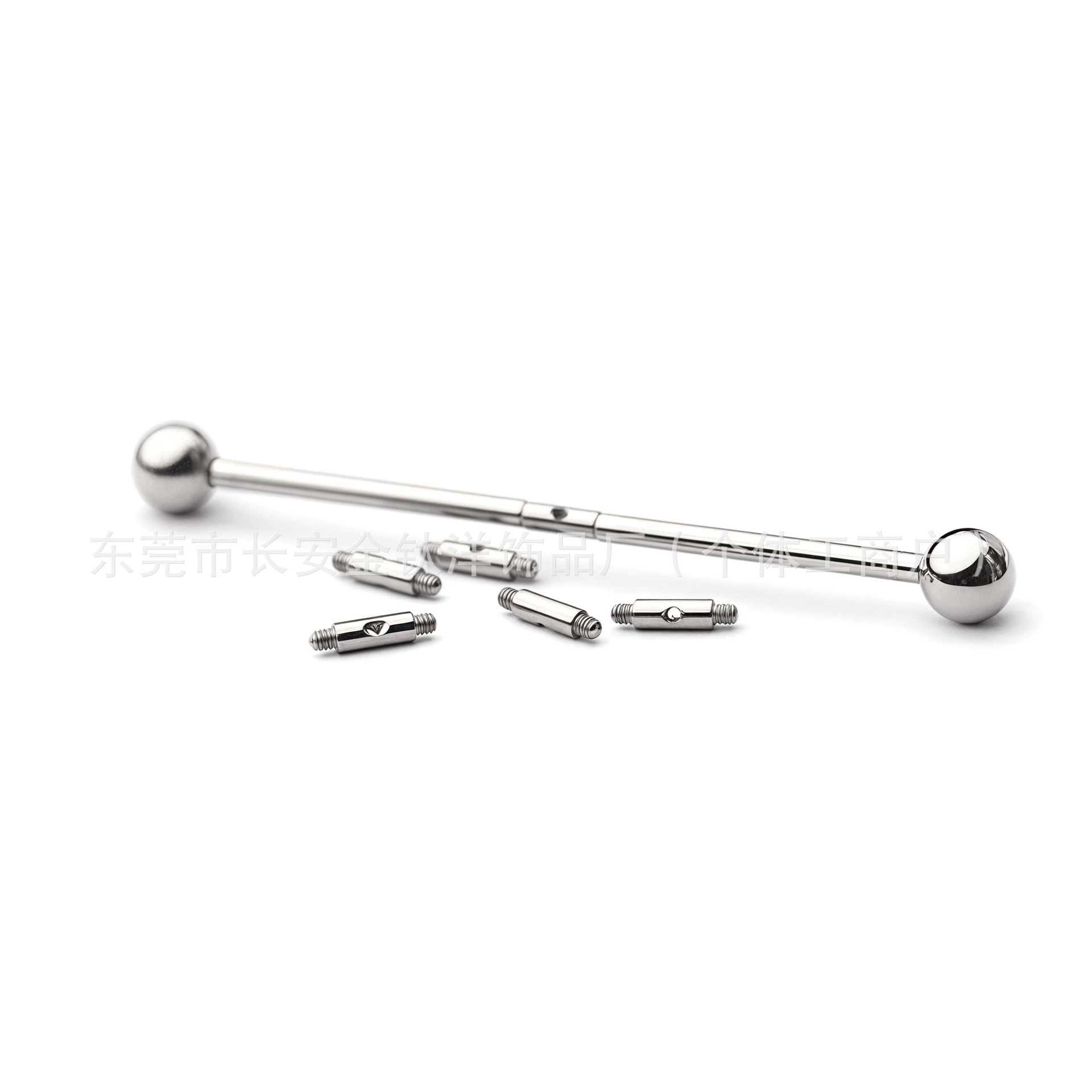 F136 Titanium Extension Rod Double Internal Thread Ear Bridge Accessory Straight Barbell Tongue Stud Ear Bone Stud - Image 3