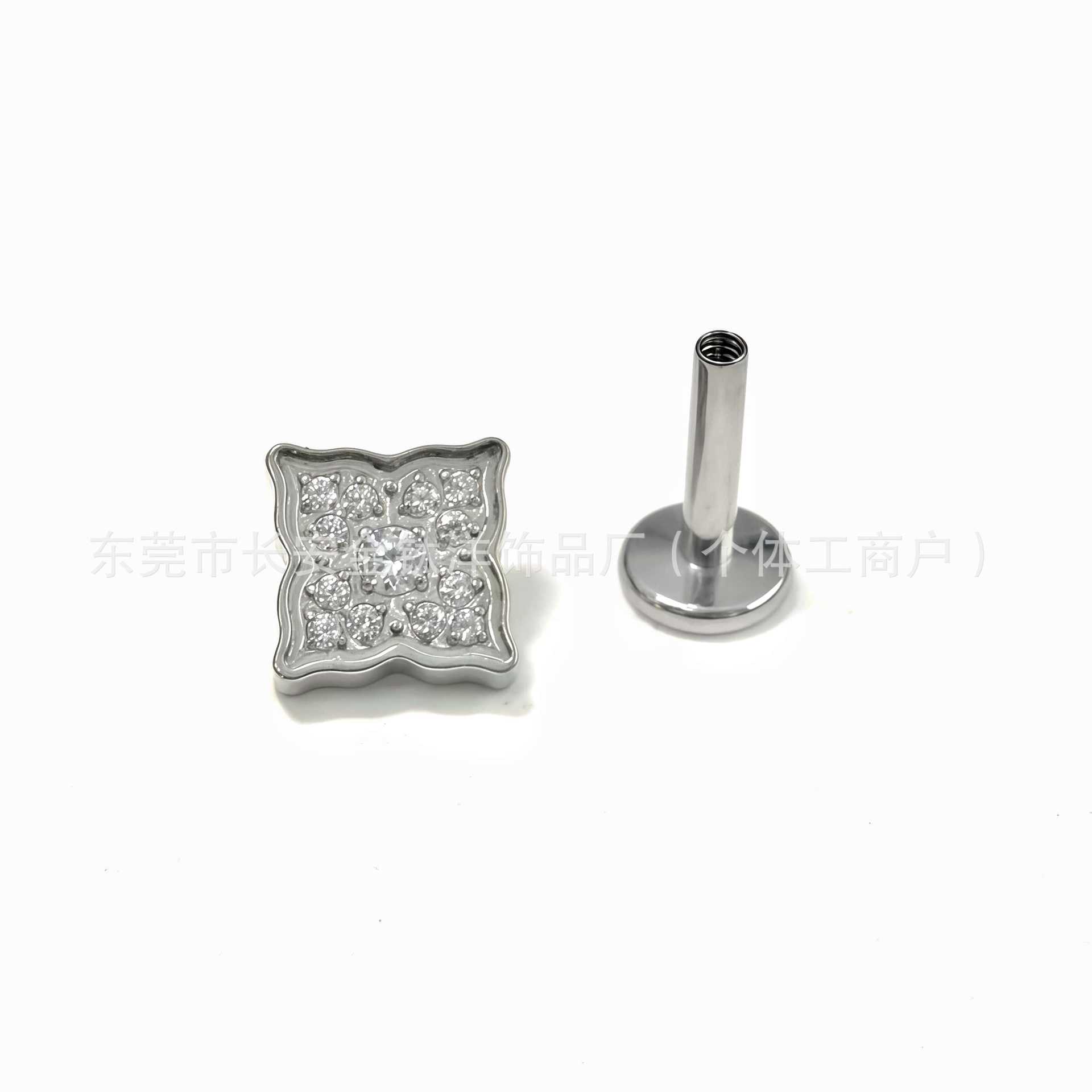 F136 Titanium Flower Inlaid 5A Zircon Earrings Lip Nose Studs Ear Bone Nails G23 Titanium Alloy Body Piercing Jewelry - Image 4