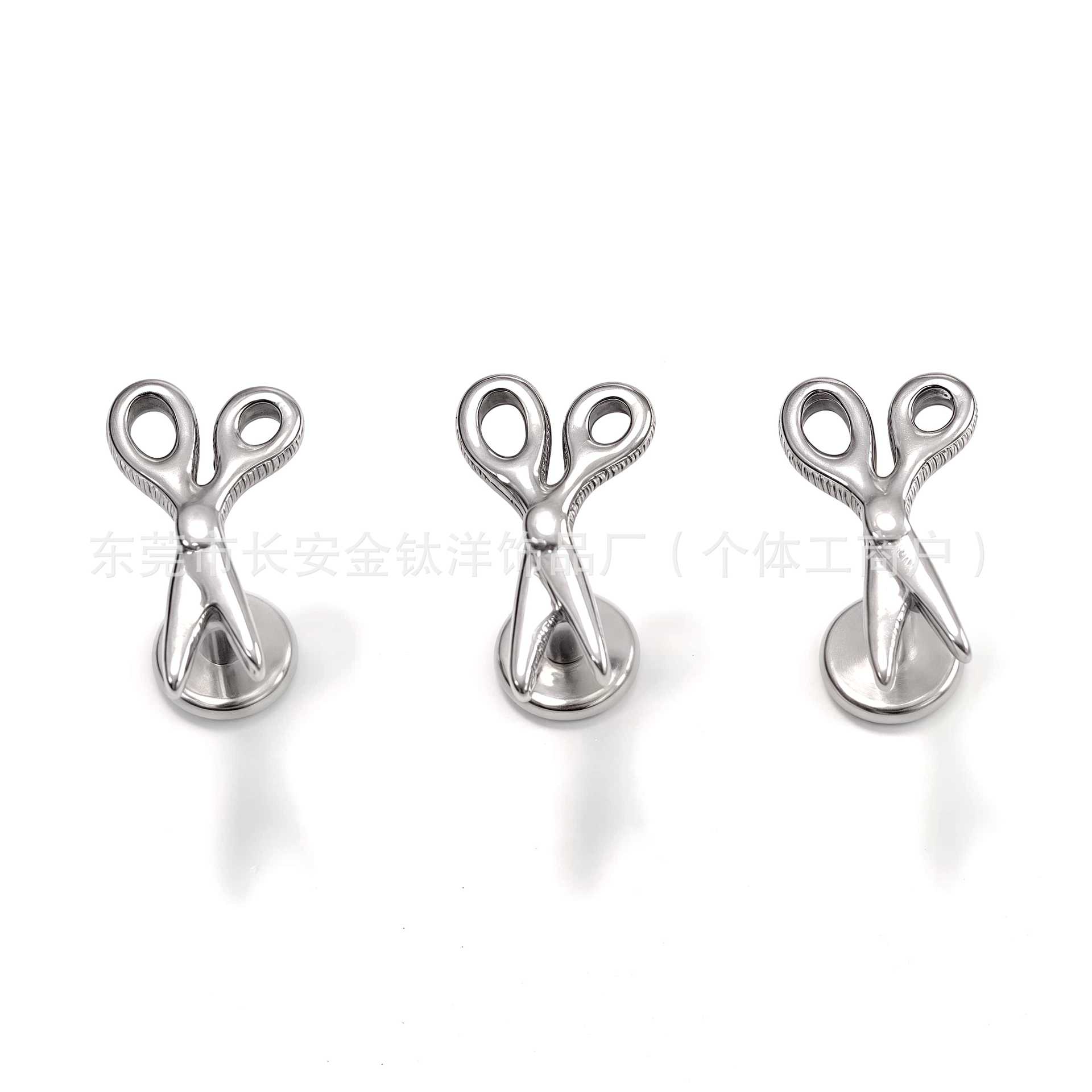 F136 Titanium Internal Thread Scissors Earrings Nose Studs Ear Bone Studs Cochlear Studs G23 Titanium Alloy Body Piercing Jewelry - Image 3