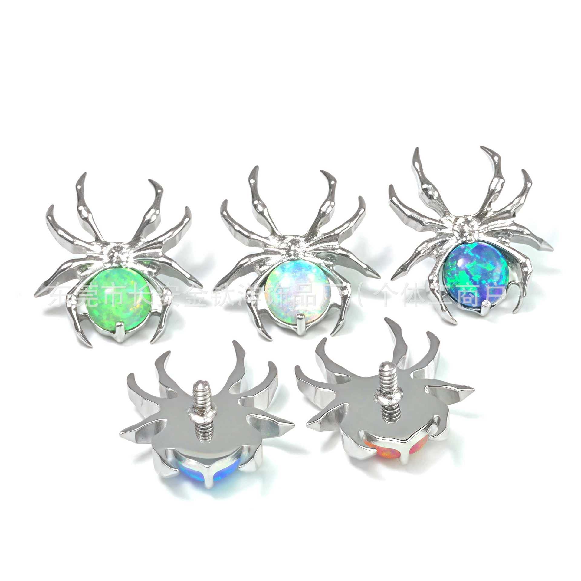 F136 Titanium Spider Labret Stud Lip Piercing Jewelry G23 Titanium Alloy 14G 12mm - Image 3