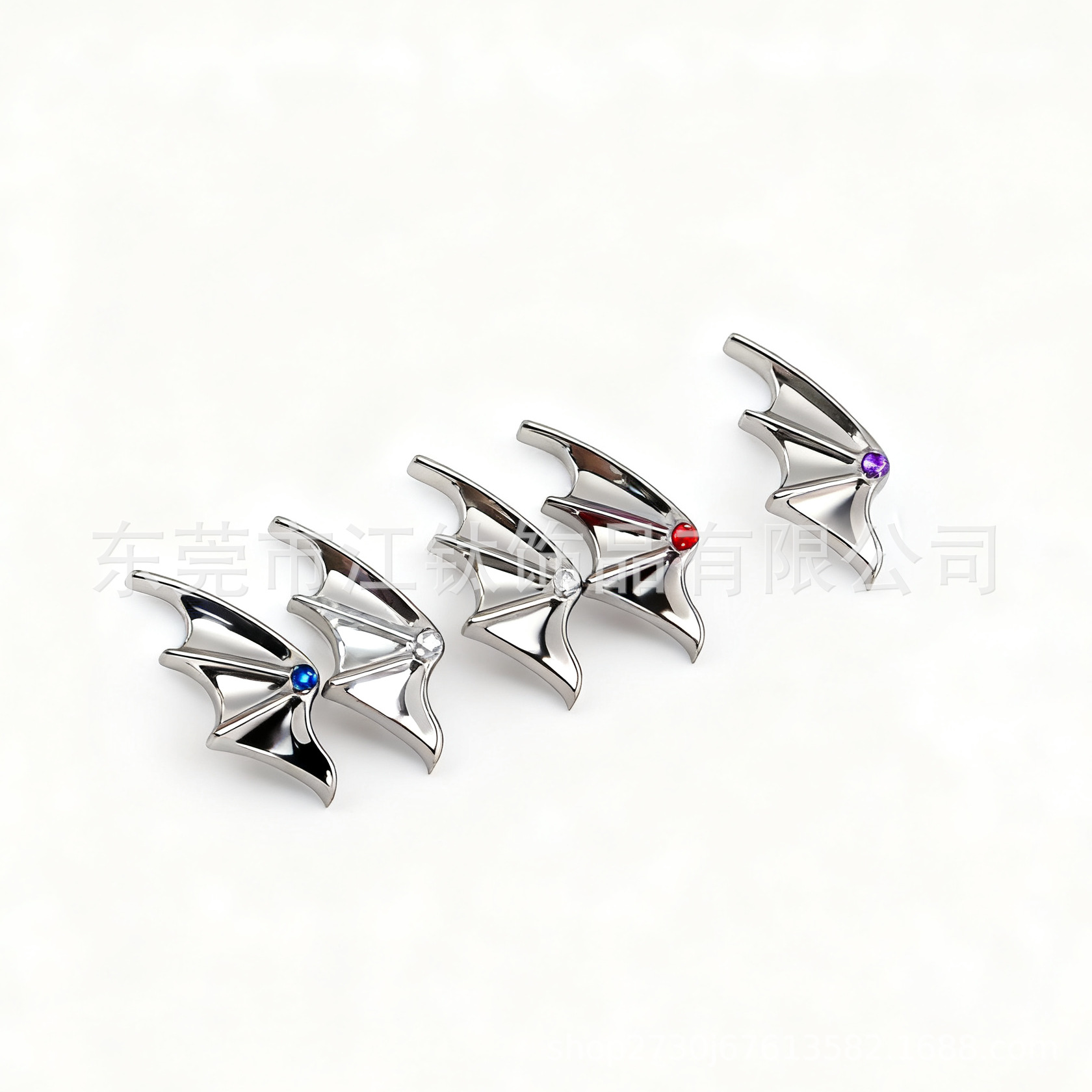 G23 Titanium Alloy Devil Bat Wings Inlaid with Zircon Ear Cartilage Stud Earring - Image 5