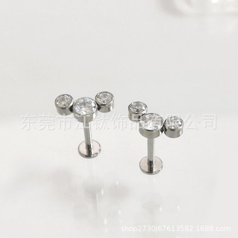 F136 Titanium Earring Pin Package 5A Zircon G23 Titanium Alloy Body Piercing Jewelry Earbone Nail - Image 2