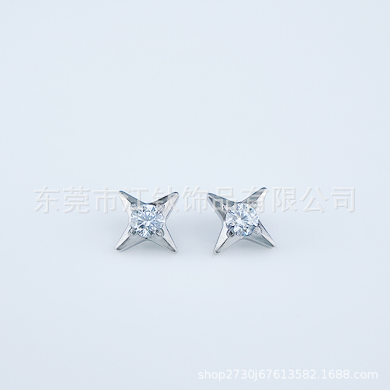 G23 Titanium Alloy Star Inlaid Zircon Cartilage Stud Earring for Men Women - Image 5