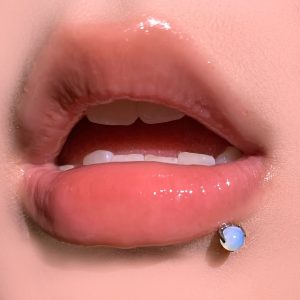 3 Claw Opal Lip Labret Stud 16G 1.2mm x 16mm Steel Titanium Internal Thread Lip Piercing Jewelry Wholesale