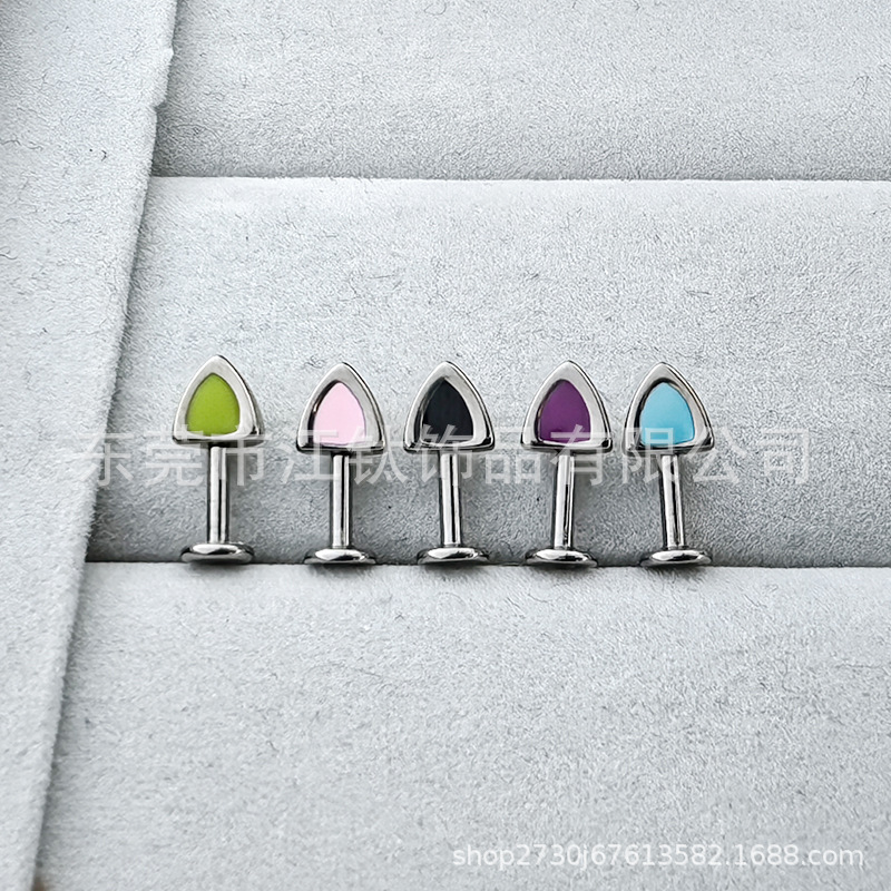 G23 Titanium Cat Ear Ear Bone Nail Oil Dripping Earring for Cartilage Piercing - Image 4