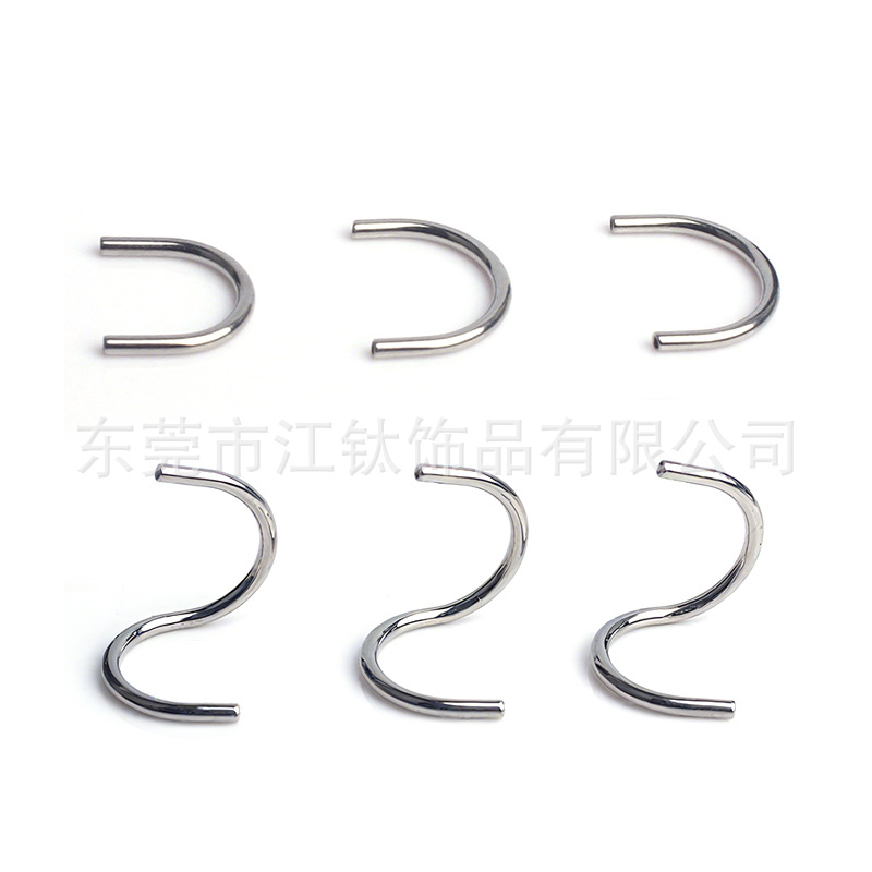 G23 Titanium U-Shaped Lip Ring S-Shaped Inner Thread Ear Stud Piercing Jewelry - Image 5