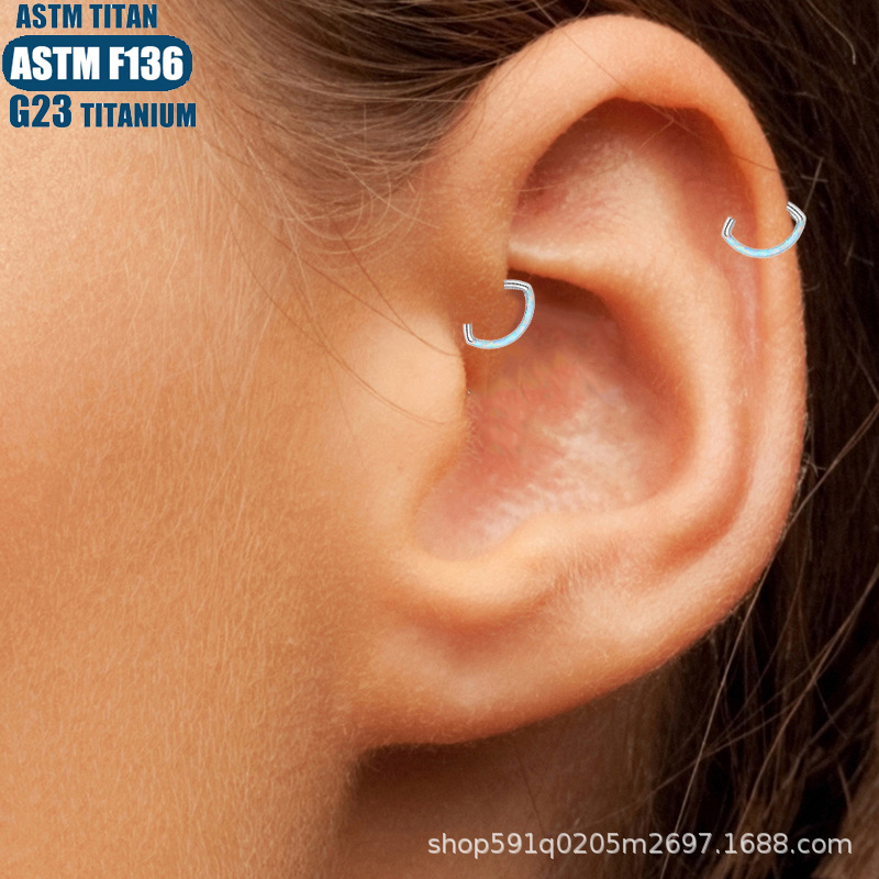 F136 Titanium Alloy Seamless Nose Ring Hoop Eye-shaped Piercing Earring for Women Men - Image 4