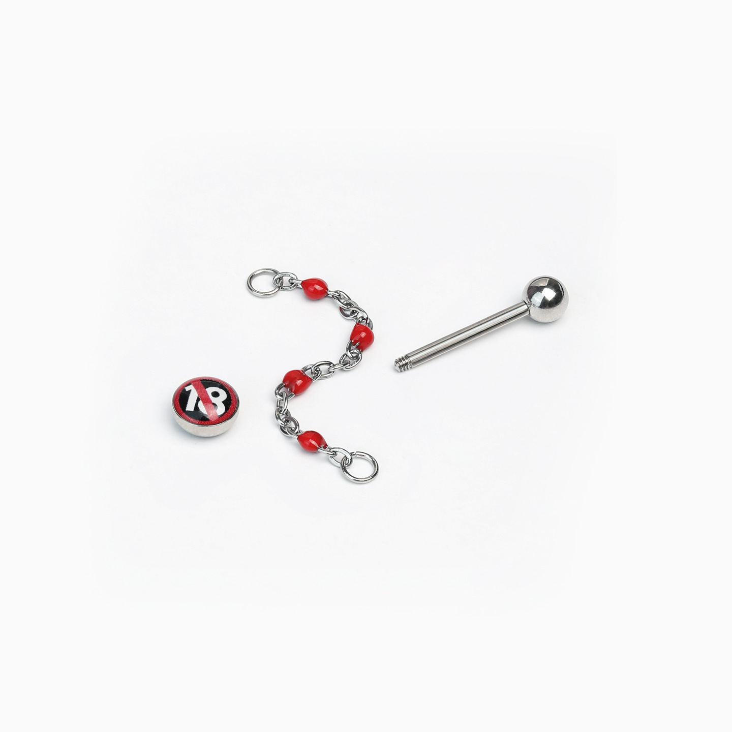 18+ Chain Tongue Piercing Barbell Removable Titanium Steel Unisex Hot Girl Punk Style - Image 4