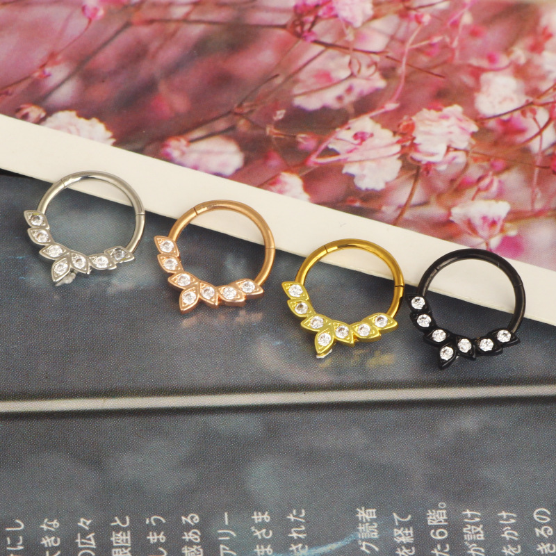 Personalized Star Nose Ring Nose Clip Ear Cartilage Piercing Jewelry Rose Gold 1.2x10mm Stainless Steel - Image 3