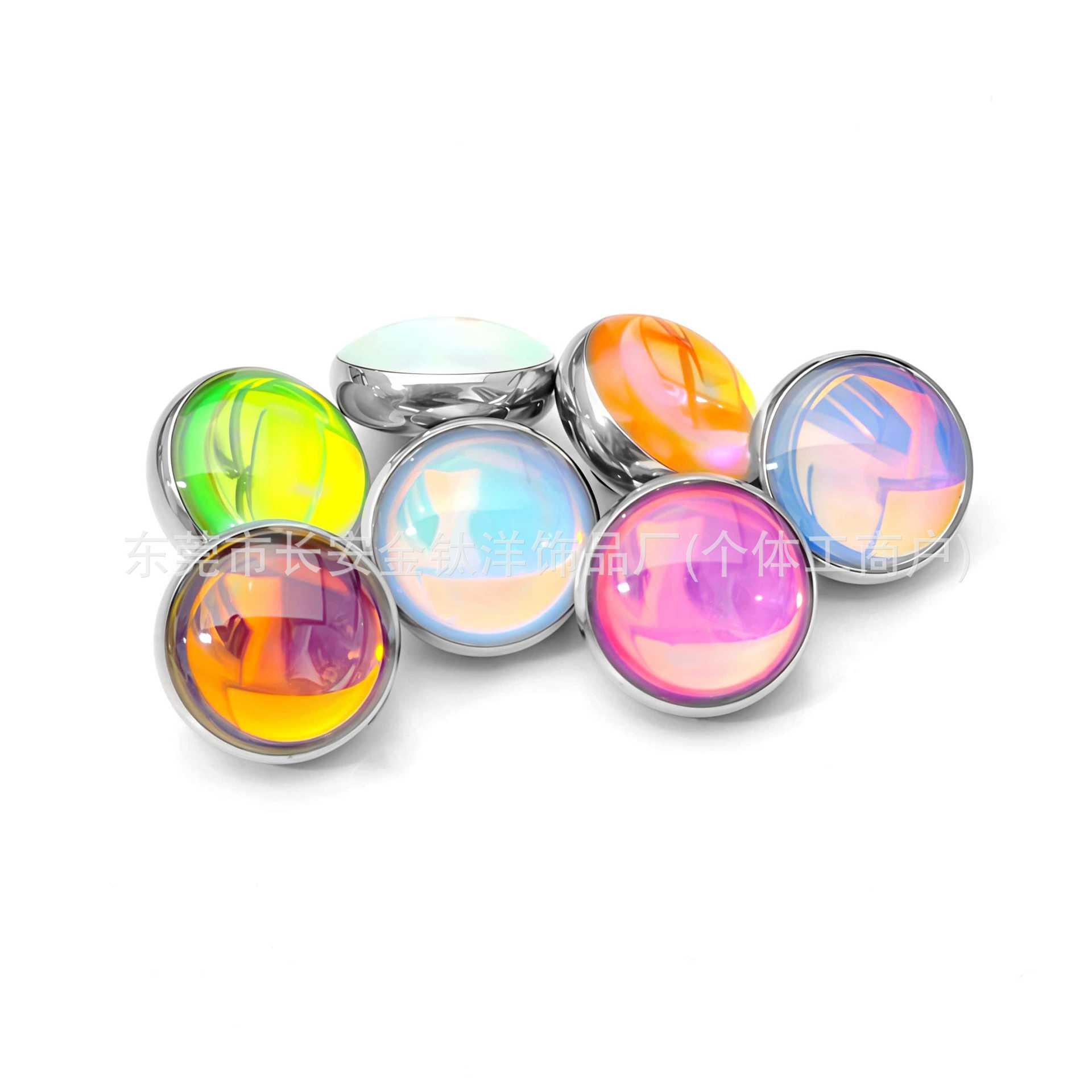 F136 Titanium Gradient Glitter Drip Oil Embedded Nail Tongue Piercing Lip Piercing Ear Piercing G23 Titanium Alloy Jewelry - Image 5