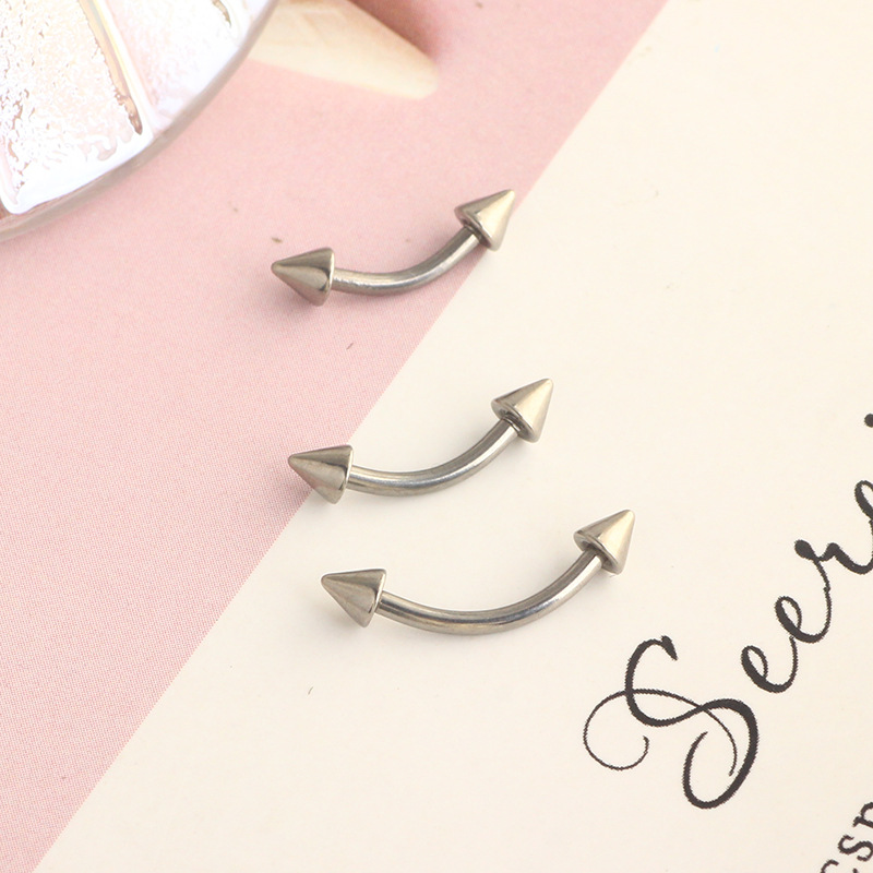 G23 Titanium Double-Ended Pointed Ball Curved Barbell C Rod Ear Stud Tongue Nail Nipple Piercing Jewelry - Image 3