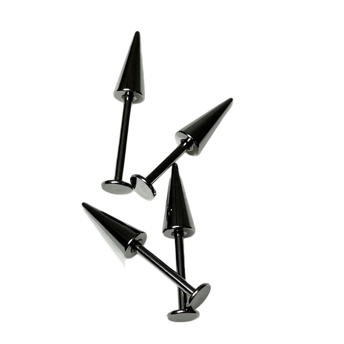 90 Degree Long Pointed Cone Devil Spike Lip Barbell Lip Ring Externally Threaded 316L Surgical Steel Piercing Jewelry - Image 5