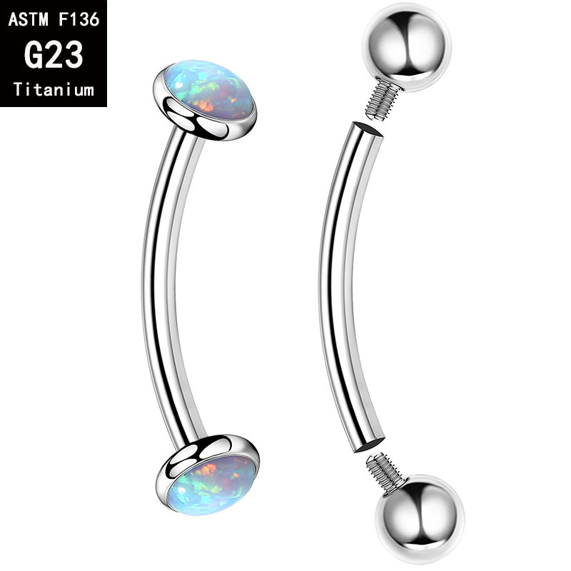 G23 Titanium Internal Thread Curved Barbell Eyebrow Ring - F136 Titanium Alloy Replacement Rod for Body Piercing Jewelry - Image 4