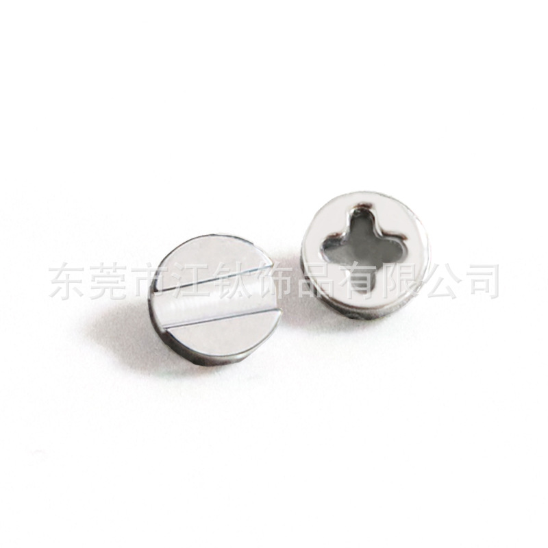 G23 Titanium Cross Stud for Lip Ear Helix Tragus Piercing - 1.2mm x 8mm External Thread - Image 5