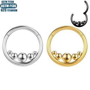F136 Titanium Hinge Nose Ring Seamless Hoop Cartilage Earring Inner Welding Ball