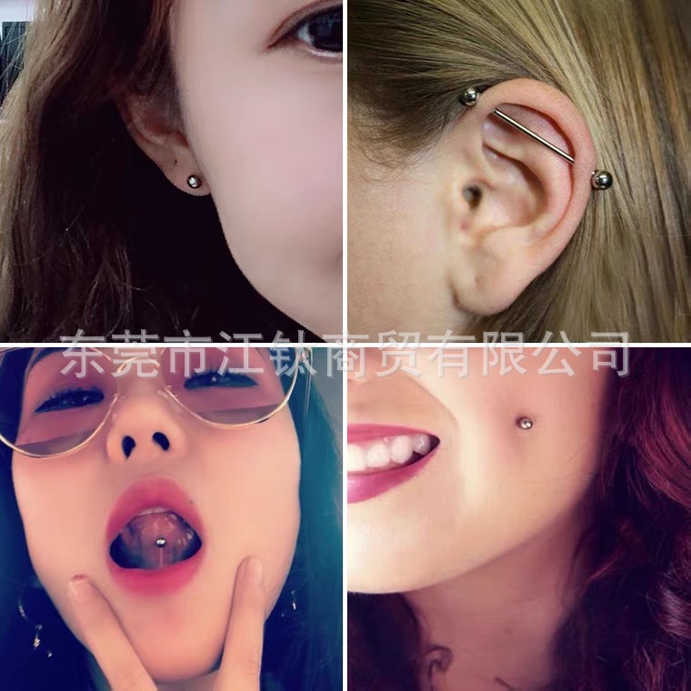 G23 Titanium 14G 40mm Externally Threaded Straight Barbell with 5mm Balls for Tongue, Ear, Nipple Piercing - Image 4