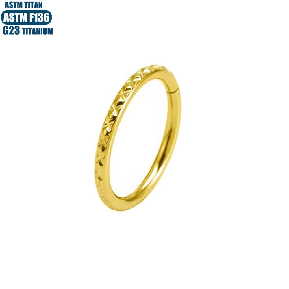 Black G23 Titanium Hinged Seamless Nose Ring - CNC Carved Side Piercing Earring Jewelry - Image 3