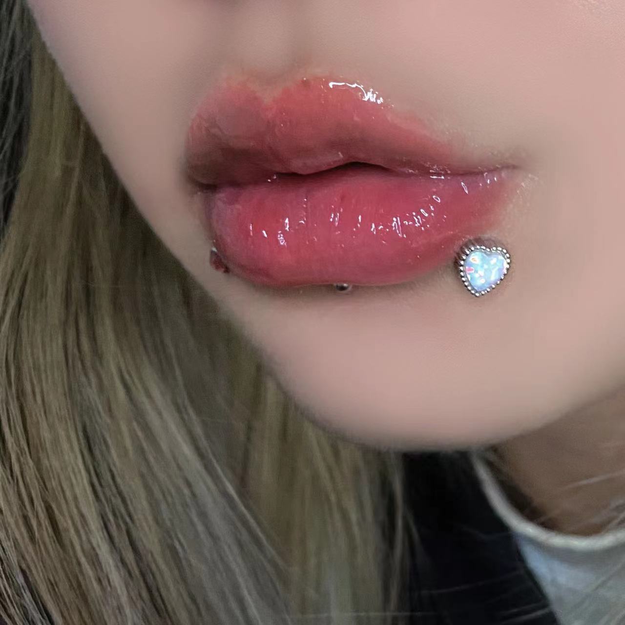 Aobao Lip Nail Opal Replacement Labret Stud 316L Surgical Steel Lip Piercing Jewelry - Image 2
