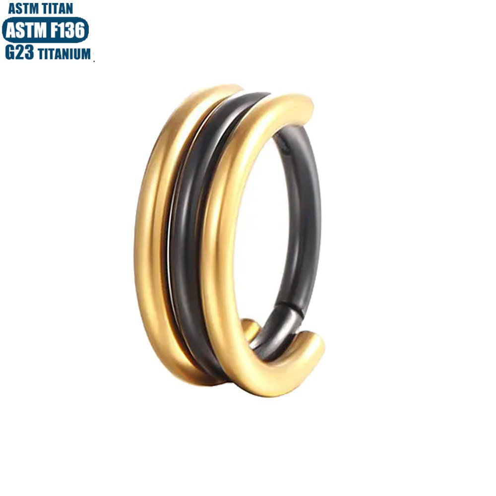 G23 Titanium Nose Ring Seamless Split Ring 3 Color Hinge Tris Piercing Earring Hoop - Image 2