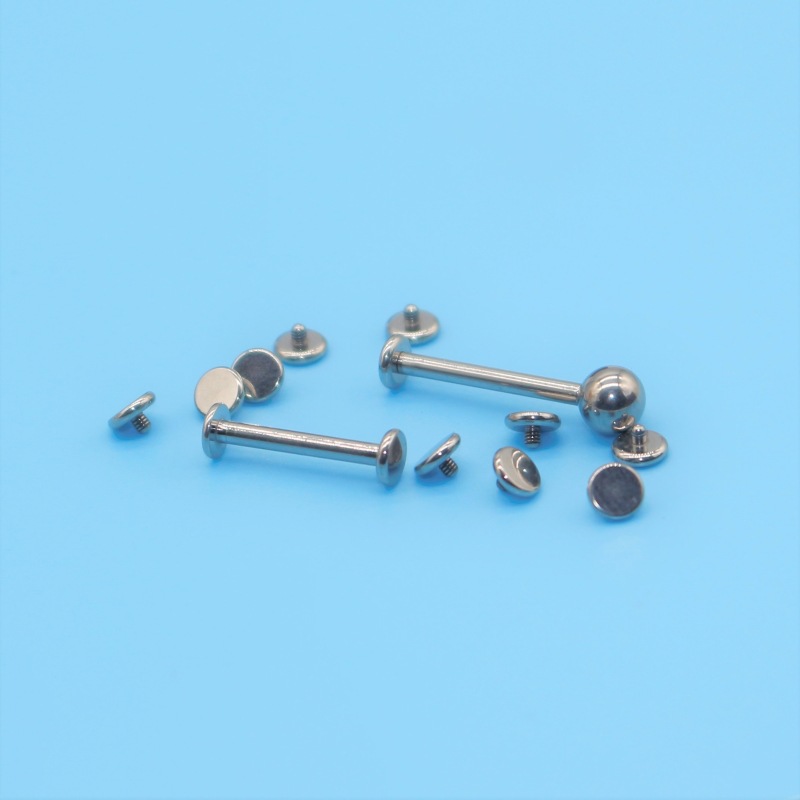 G23 Titanium Flat Curved Surface Foundation Nail Labret Lip Stud Titanium Alloy Piercing Jewelry - Image 2