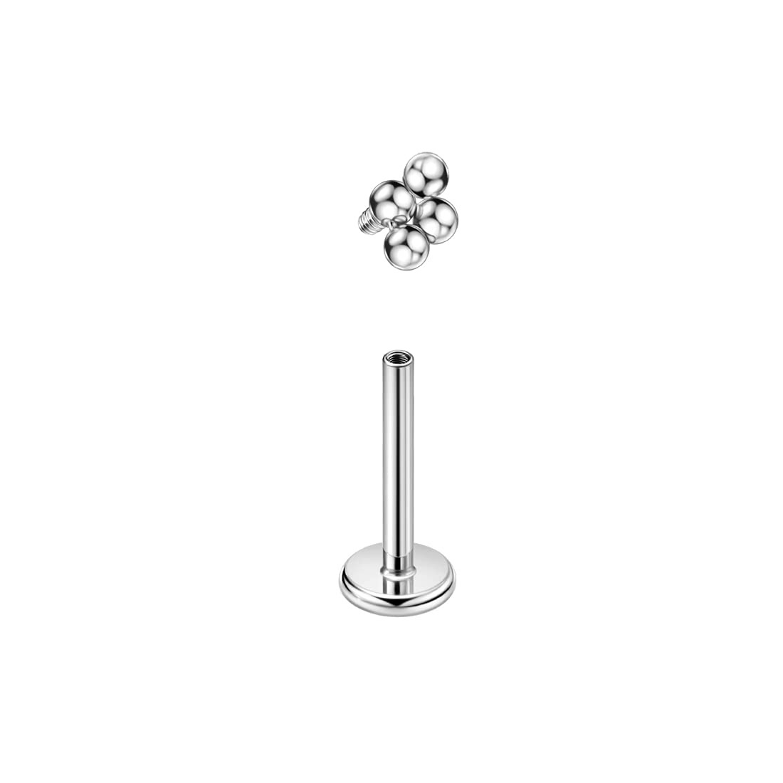 G23 Titanium Ear Nail Lip Nail Cross-border Hot Ear Nail F136 Titanium Alloy Piercing Jewelry Four Ball Ear Nail Nose Nail - Image 5