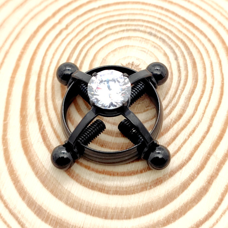 Cross-Border Hot-Selling Non-Perforated Adjustable Stainless Steel Zircon Body Piercing Jewelry Nipple Ring Electroplated Nipple Ring Clip - Image 3