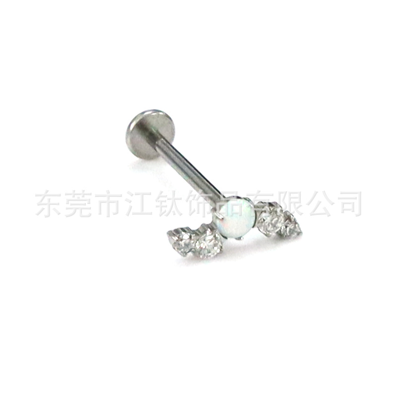 F136 Titanium Earrings Inlaid with Aobao Zircon - G23 Titanium Alloy Cartilage Stud Ear Nails for Men and Women - Image 4
