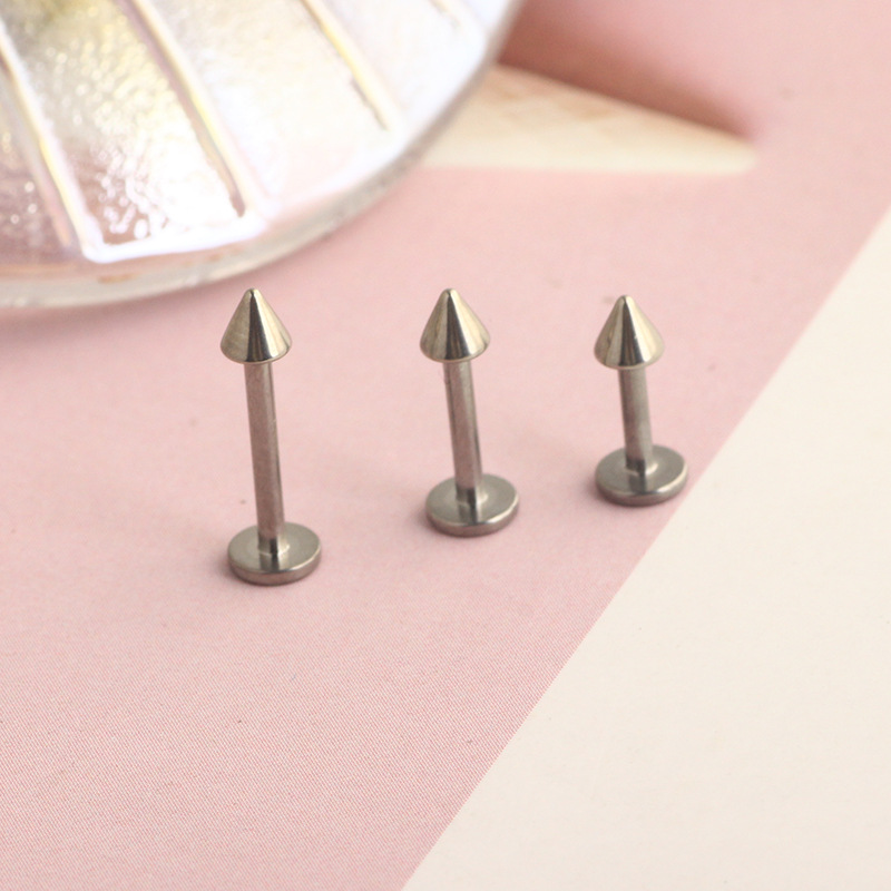 G23 Titanium External Thread Lip Stud 6-10mm Ball Tongue Barbell Flat Bottom Rod Earring Body Piercing Jewelry - Image 2