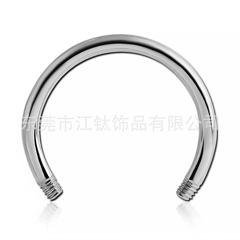 Jiangtai F136 Titanium C Horseshoe Ring Barbell External Thread G23 Titanium Alloy Body Piercing Jewelry Replacement Rod - Image 5