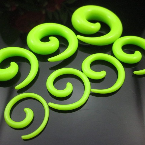 Acrylic Green Snail Ear Expander Piercing Jewelry Wholesale - Image 3