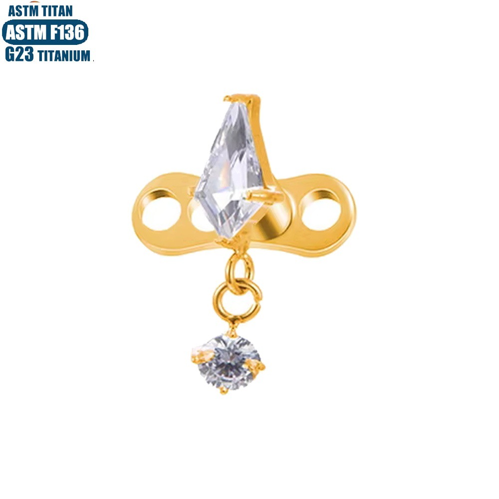 F136 Titanium Diamond Pendant Buried Nail Internal Thread Clavicle Subdermal Implant - Image 3