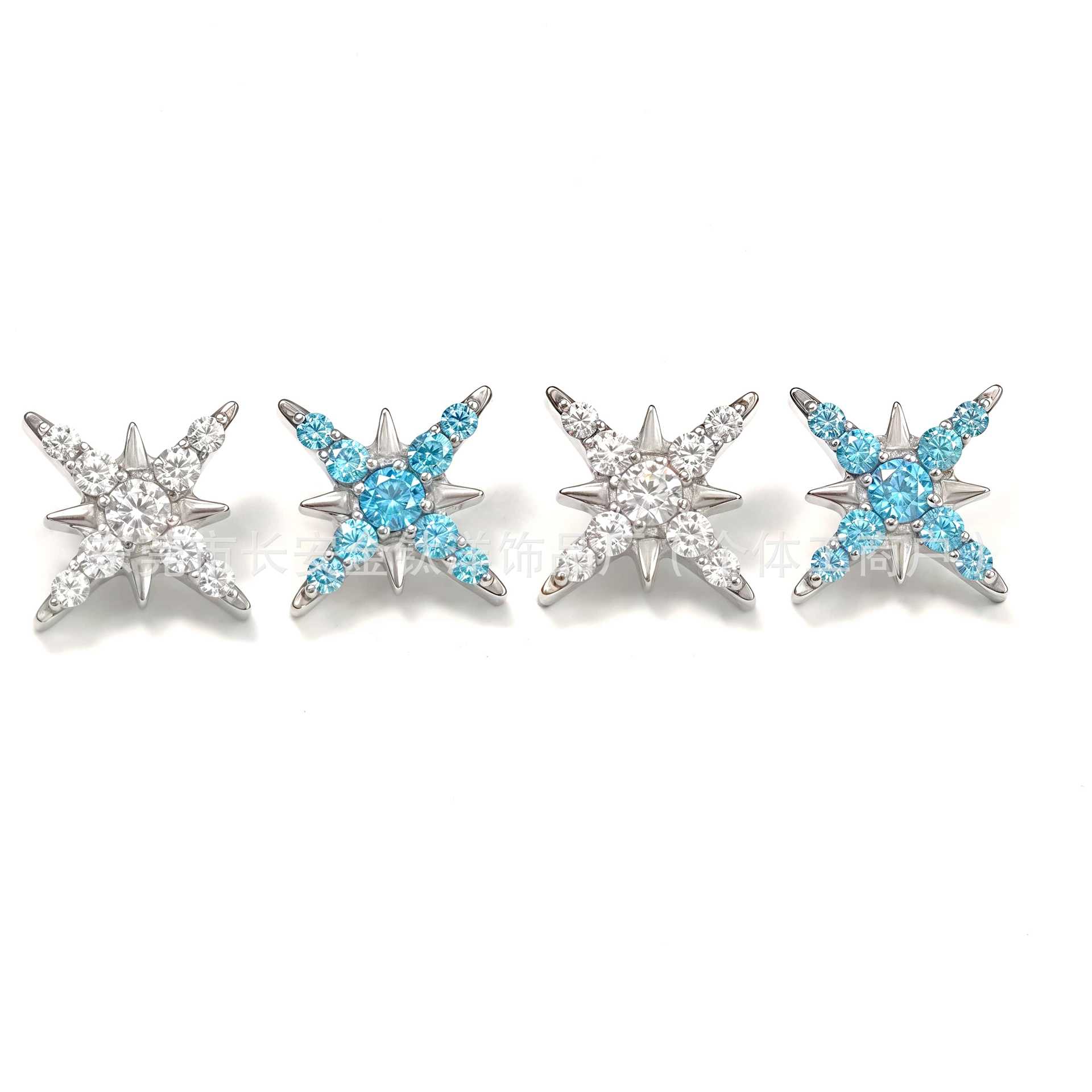F136 Titanium Star Full Diamond Polaris Ear Tongue Lip Nail G23 Titanium Alloy Piercing Jewelry - Image 2