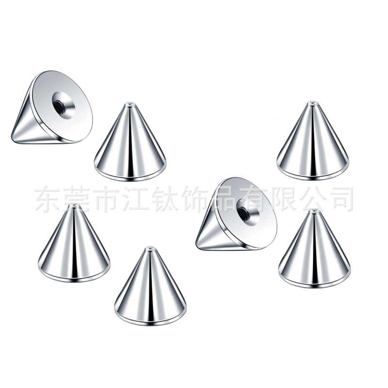 G23 Titanium Pointed Cone Internally Threaded Devil Nail Body Piercing Jewelry for Cartilage - Image 2