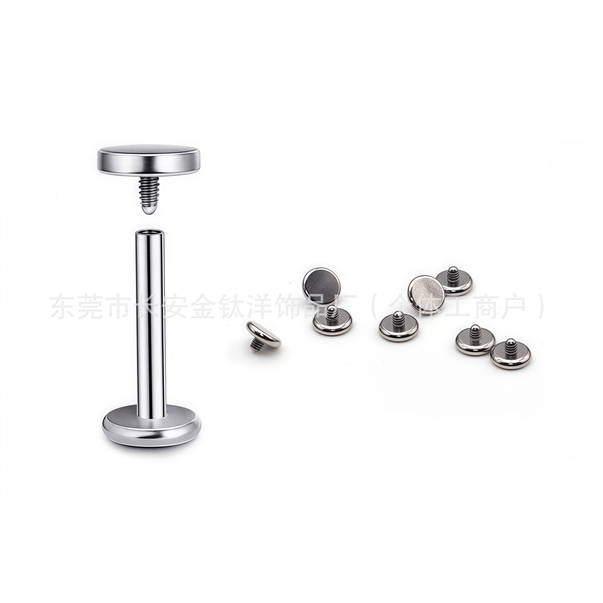 F136 Titanium Flat-Bottom Curved Base Nail Tongue Lip Piercing Jewelry G23 Titanium Alloy - Image 3