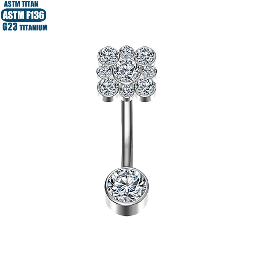 F136 Titanium Navel Ring Zircon Inner Spiral Body Piercing Jewelry for Men and Women - Image 3